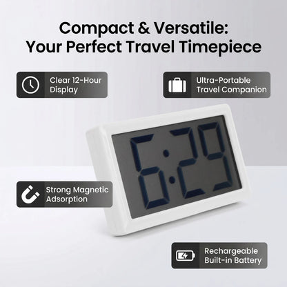 12 Hour Clock Small Digital Clock Magnetic Lightweight Portable Smart Home Versatile 12 Hour Clock For Travel Classroom Bedroom Car Clock