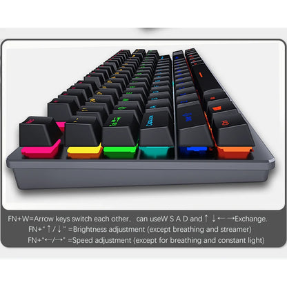 Mini RGB Mechanical Gaming Keyboard – USB Wired, Ergonomic & Backlit