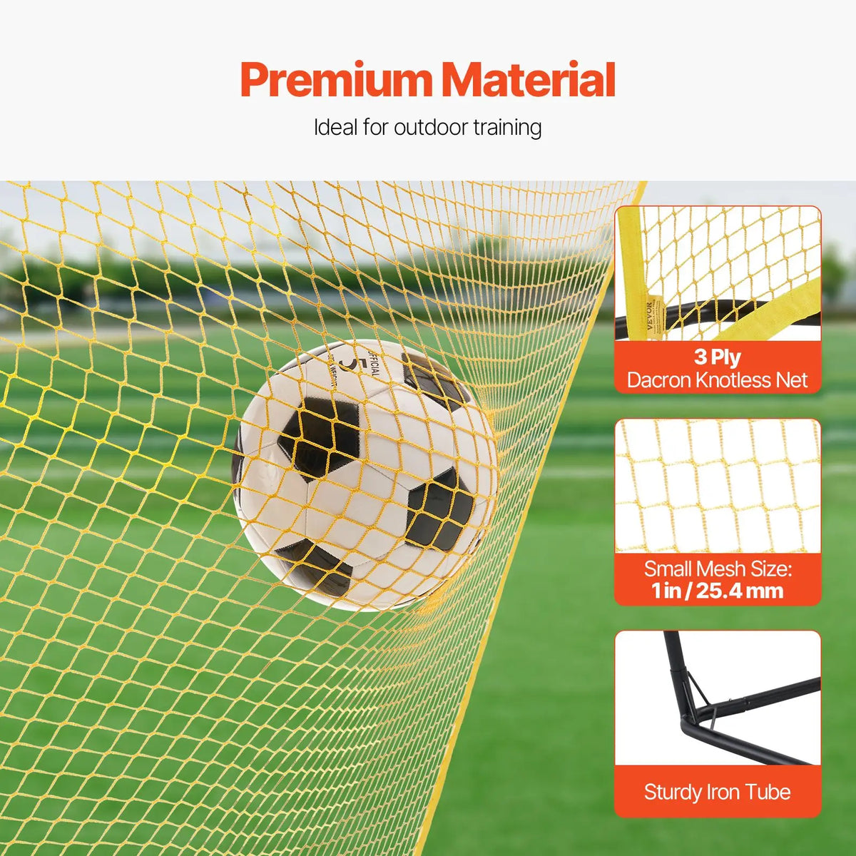 7x7 ft Soccer Rebounder Net — Portable Practice Wall for Passing, Volleys & Ball Control