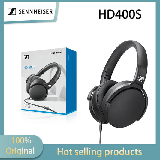 Sennheiser HD400S Over-Ear Wired Headphones — Balanced Sound, Noise Isolation, Built-in Mic