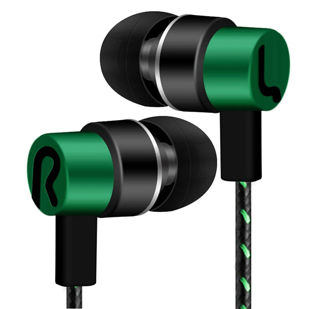 3.5mm Wired In-Ear Earbuds — Bass Stereo, Noise Isolating, Built-in Mic, 5 Colors