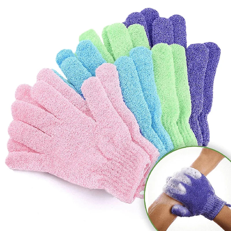 Exfoliating Bath Gloves — Double-Sided, All Skin Types, for Shower, Spa & Body Scrubs | 1, 3, 5 or 10 Pack