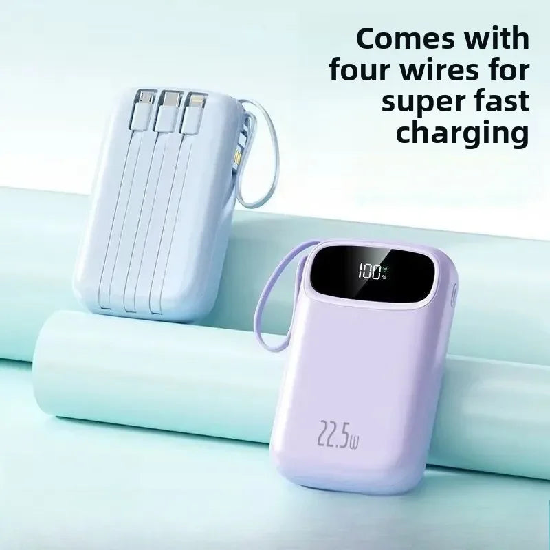 120W Fast Charging Power Bank — 10000 or 20000mAh, Digital Display, Cable Included, CE/UL Certified
