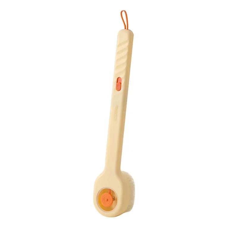 Liquid-Filled Long Handle Bath Brush — Soft Bristles, Back Scrubber, Shower Tool, All Skin Types