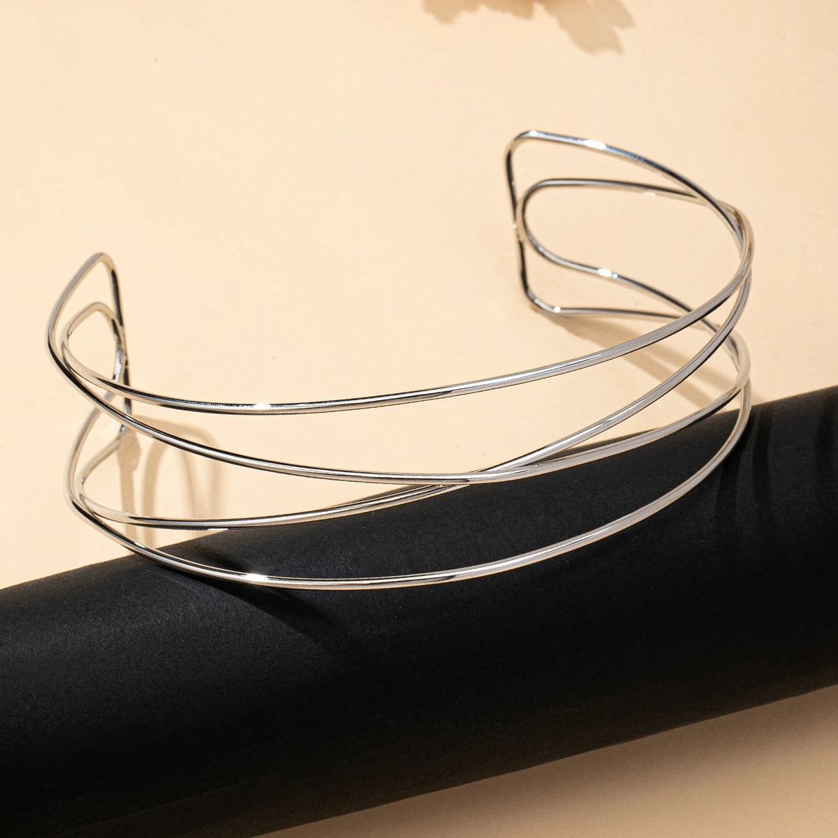 Minimalist Geometric Choker Necklace — Silver or Gold Tone, Iron Alloy, Daily Wear & Party