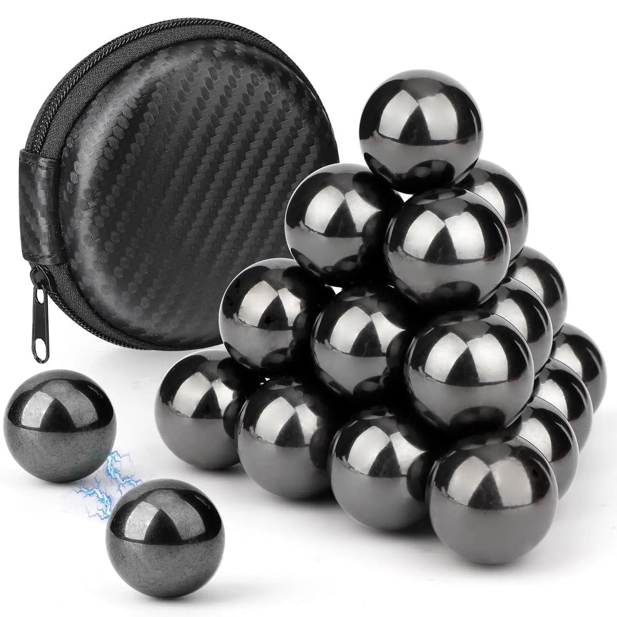 Magnetic Hematite Fidget Balls — 10-Pack Stress Relief Desk Toy for Adults & Teens