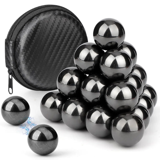 Magnetic Hematite Fidget Balls — 10-Pack Stress Relief Desk Toy for Adults & Teens