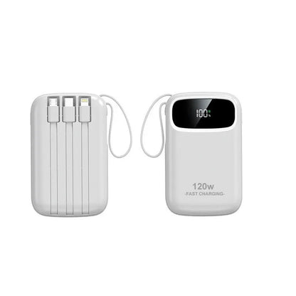 120W Fast Charging Power Bank — 10000 or 20000mAh, Digital Display, Cable Included, CE/UL Certified