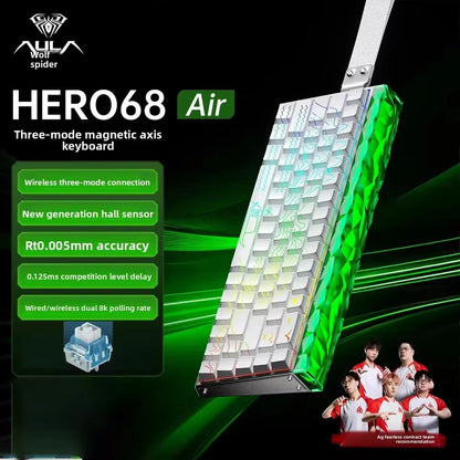AULA HERO68 Air Wireless Magnetic Gaming Keyboard — 3-Mode, Hot-Swap, 8KHz, 0.005mm Rapid Trigger
