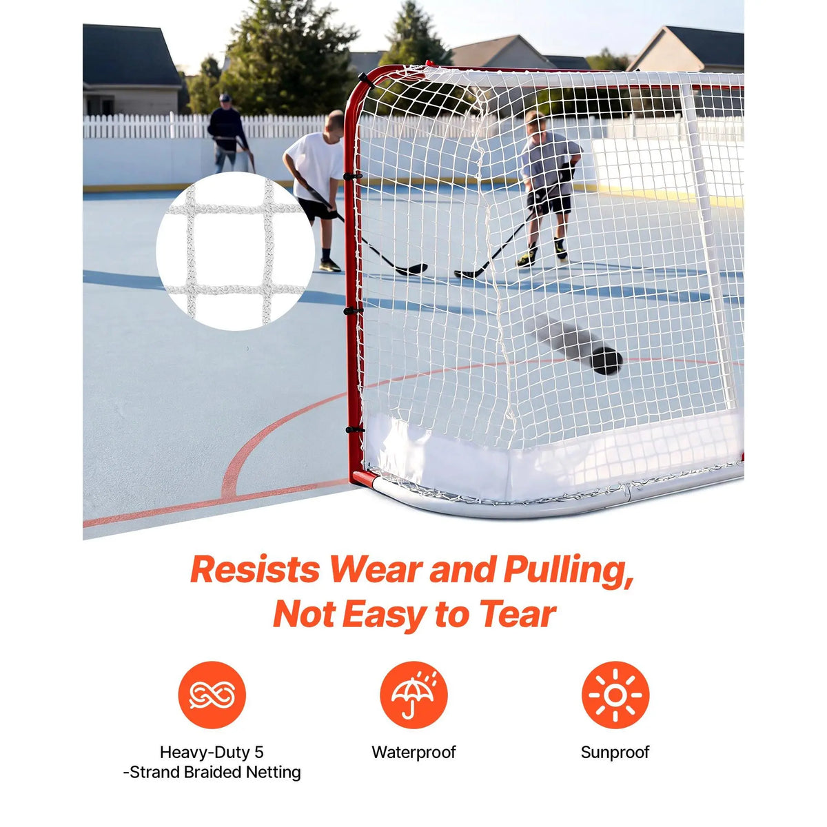 Heavy-Duty Steel Street Hockey Goal — Portable, Reinforced Net, Indoor & Outdoor