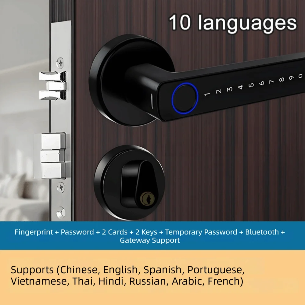 Remote Lock Smart Home Fingerprint Door Lock Smart Bluetooth Electronic Digital Door Handles WiFi Gateway Password