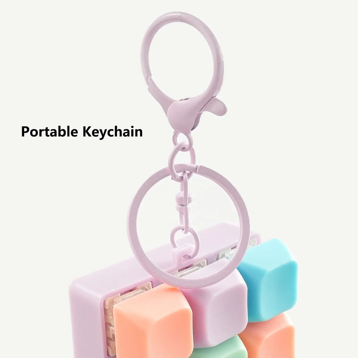 Mini Keyboard Fidget Keychain — 9-Key Clicky Stress Relief Toy for Adults & Teens