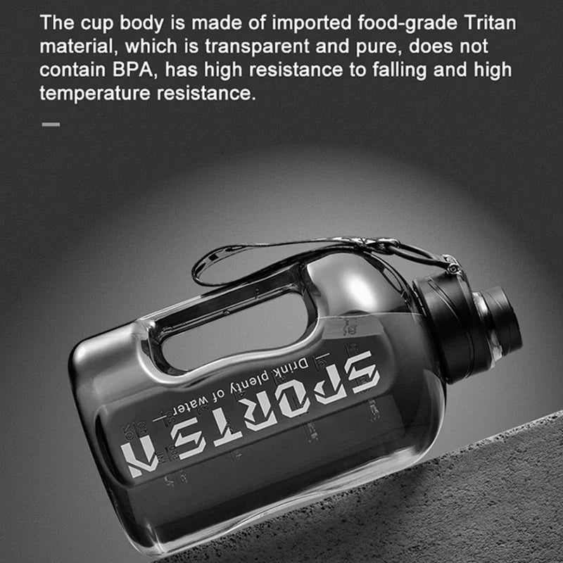 Large Capacity Water Bottle — 1.7L or 2.7L, BPA-Free Tritan, Gym, Hiking & Travel