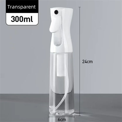 Refillable Fine Mist Spray Bottle — Continuous Trigger Spray, 200ml or 300ml, Hair, Skincare & Home Use