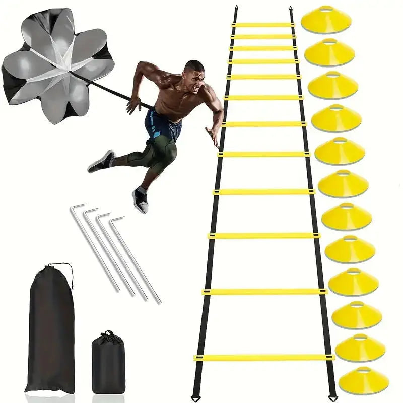 Speed Resistance Parachute Training Kit — Football & Soccer Fitness, PE + Nylon, Outdoor Sprint Training