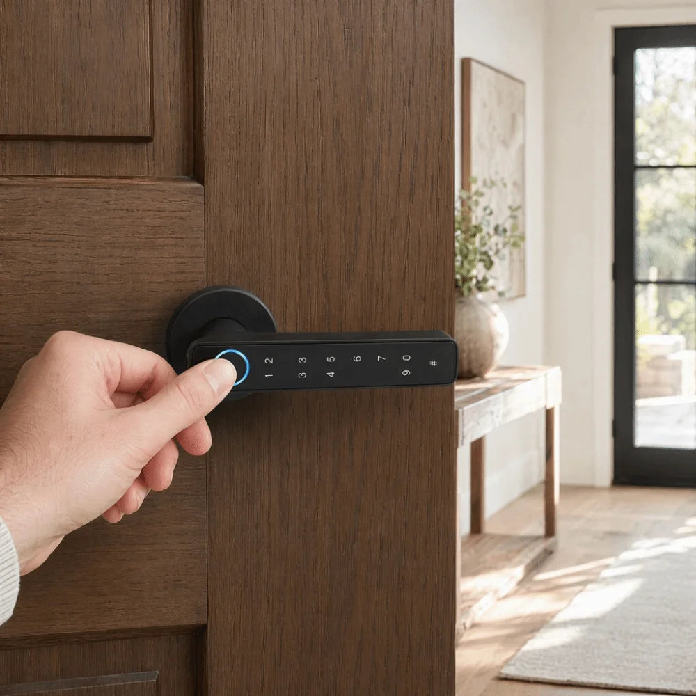 Remote Lock Smart Home Fingerprint Door Lock Smart Bluetooth Electronic Digital Door Handles WiFi Gateway Password