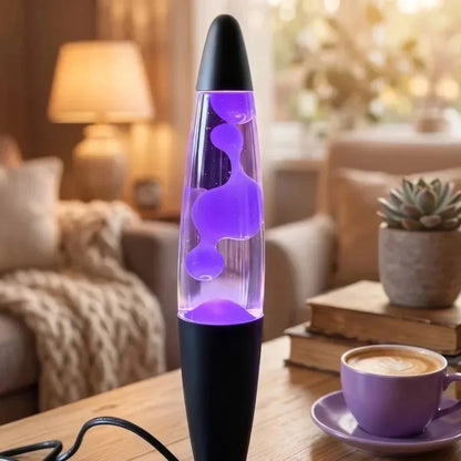 Volcano Lava Lamp with Metal Base — Liquid Mood Light, 10 Colors, Bedroom Desk & Party Decor, EU/US Plug
