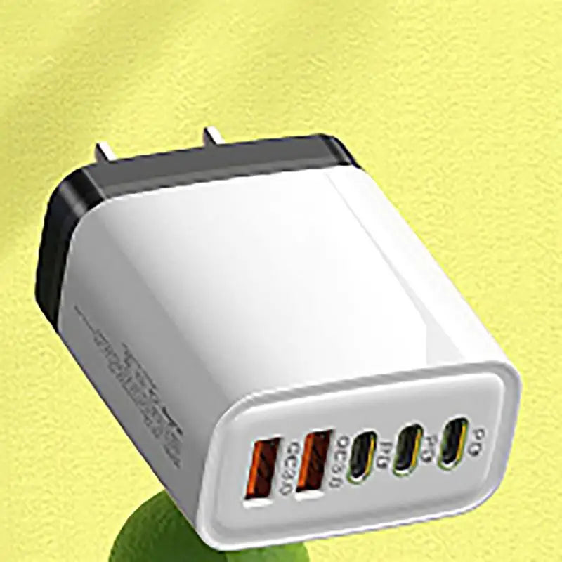 240W 5-Port GaN Wall Charger — 3x USB-C PD + 2x USB-A QC3.0, Compact, CE/UL Certified, US & EU Plug