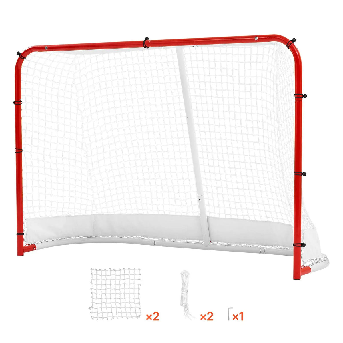 Heavy-Duty Steel Street Hockey Goal — Portable, Reinforced Net, Indoor & Outdoor
