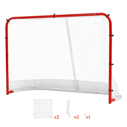 Heavy-Duty Steel Street Hockey Goal — Portable, Reinforced Net, Indoor & Outdoor