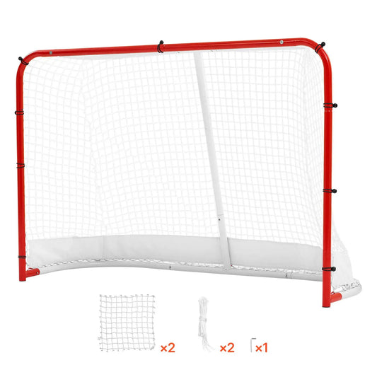 Heavy-Duty Steel Street Hockey Goal — Portable, Reinforced Net, Indoor & Outdoor