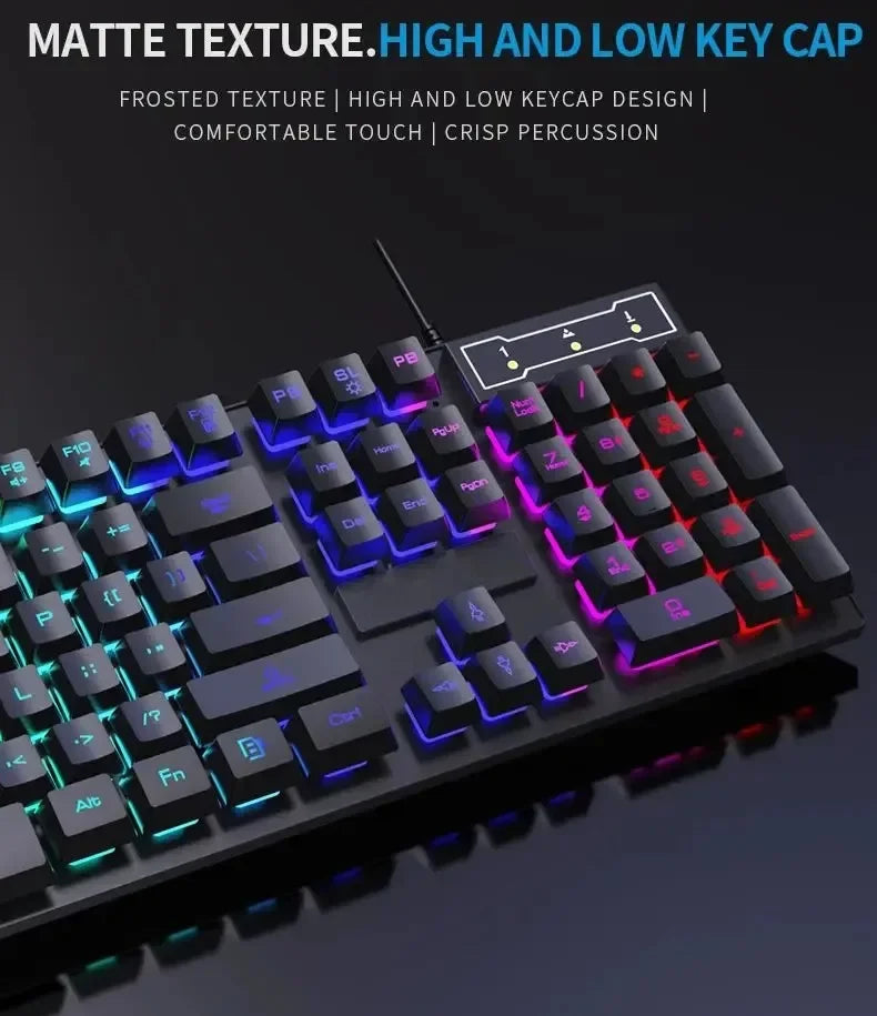 Mechanical Keyboard & Mouse Combo – Backlit, Waterproof & RGB