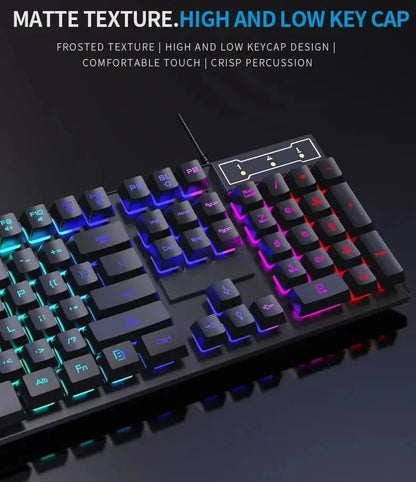 Mechanical Keyboard & Mouse Combo – Backlit, Waterproof & RGB