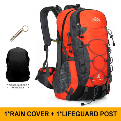 45L Foldable Hiking Backpack — Nylon, Adjustable Straps, Optional Rain Cover, 6 Colors