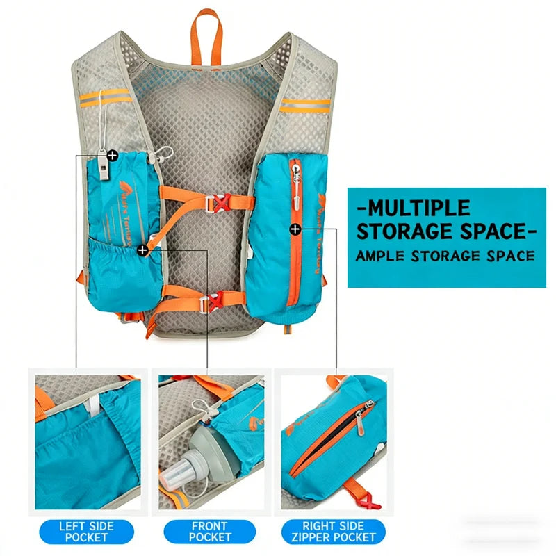 Running Hydration Vest Backpack — Ultralight Nylon, Reflective, Trail & Marathon, 4 Colors