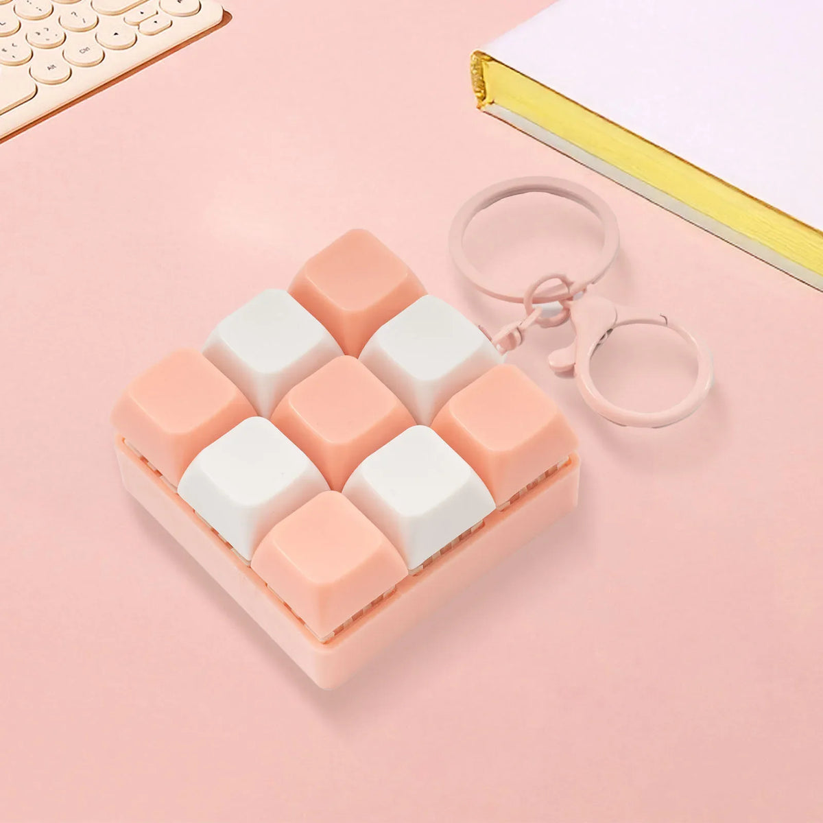 Mini Keyboard Fidget Keychain — 9-Key Clicky Stress Relief Toy for Adults & Teens