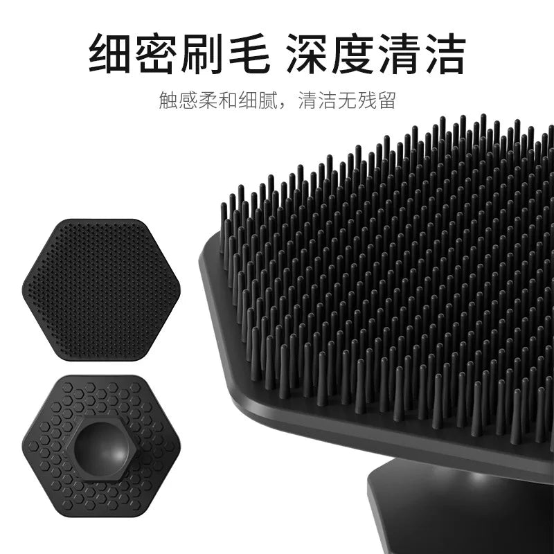 Silicone Face Scrubber Brush — Deep Pore Cleansing, Quick Foam, Non-Electric, All Skin Types