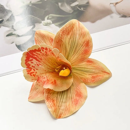 Artificial Magnolia Flower Hair Clip — Hawaiian Boho Style, Plastic Barrette, 12cm, 8 Colors