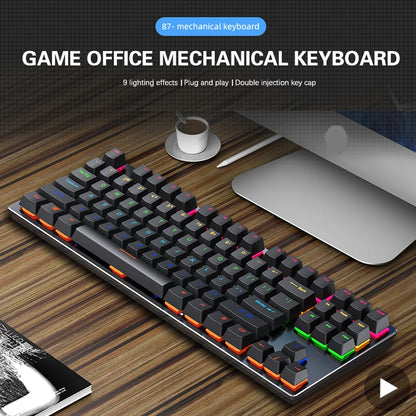 Mini RGB Mechanical Gaming Keyboard – USB Wired, Ergonomic & Backlit