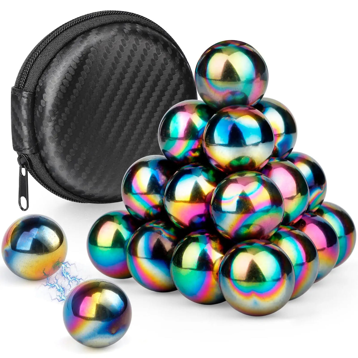 Magnetic Hematite Fidget Balls — 10-Pack Stress Relief Desk Toy for Adults & Teens