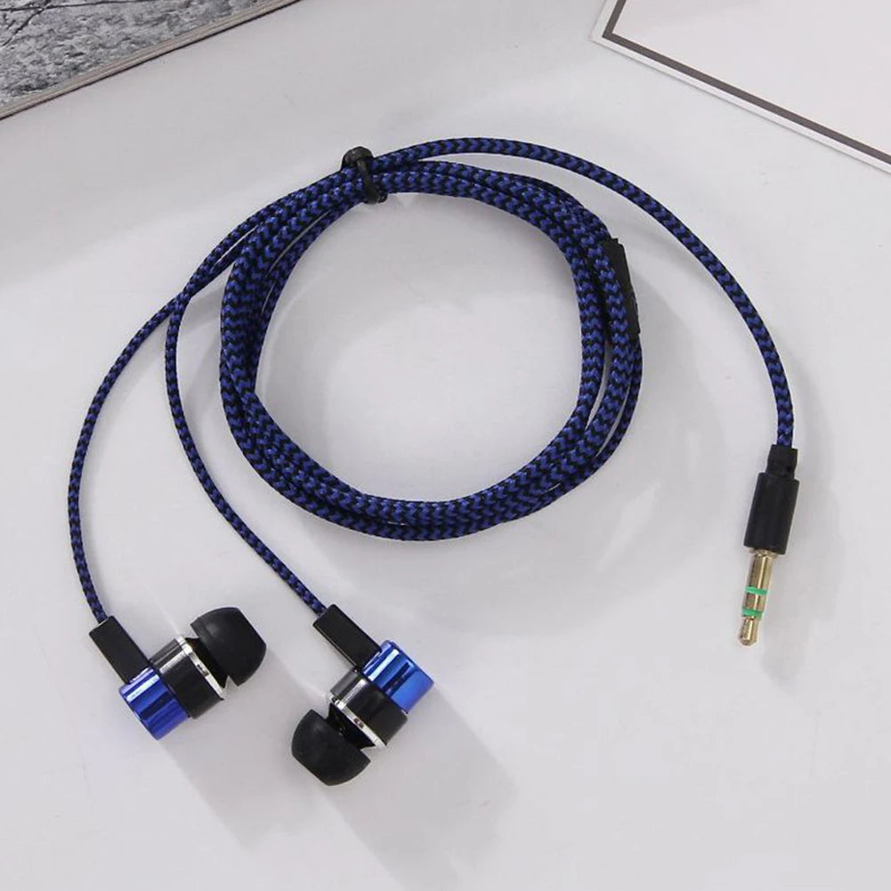 3.5mm Wired In-Ear Earbuds — Bass Stereo, Noise Isolating, Built-in Mic, 5 Colors