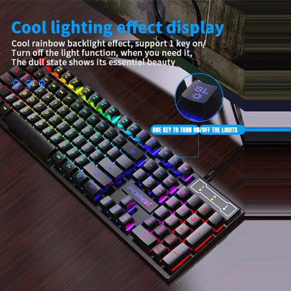 Mechanical Keyboard & Mouse Combo – Backlit, Waterproof & RGB