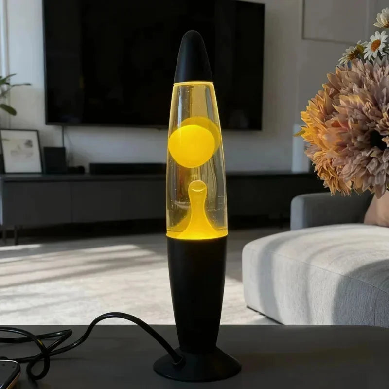 Volcano Lava Lamp with Metal Base — Liquid Mood Light, 10 Colors, Bedroom Desk & Party Decor, EU/US Plug