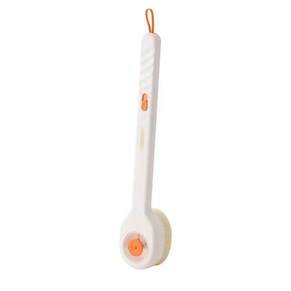 Liquid-Filled Long Handle Bath Brush — Soft Bristles, Back Scrubber, Shower Tool, All Skin Types
