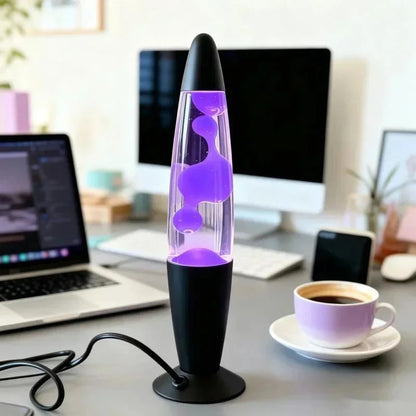 Volcano Lava Lamp with Metal Base — Liquid Mood Light, 10 Colors, Bedroom Desk & Party Decor, EU/US Plug