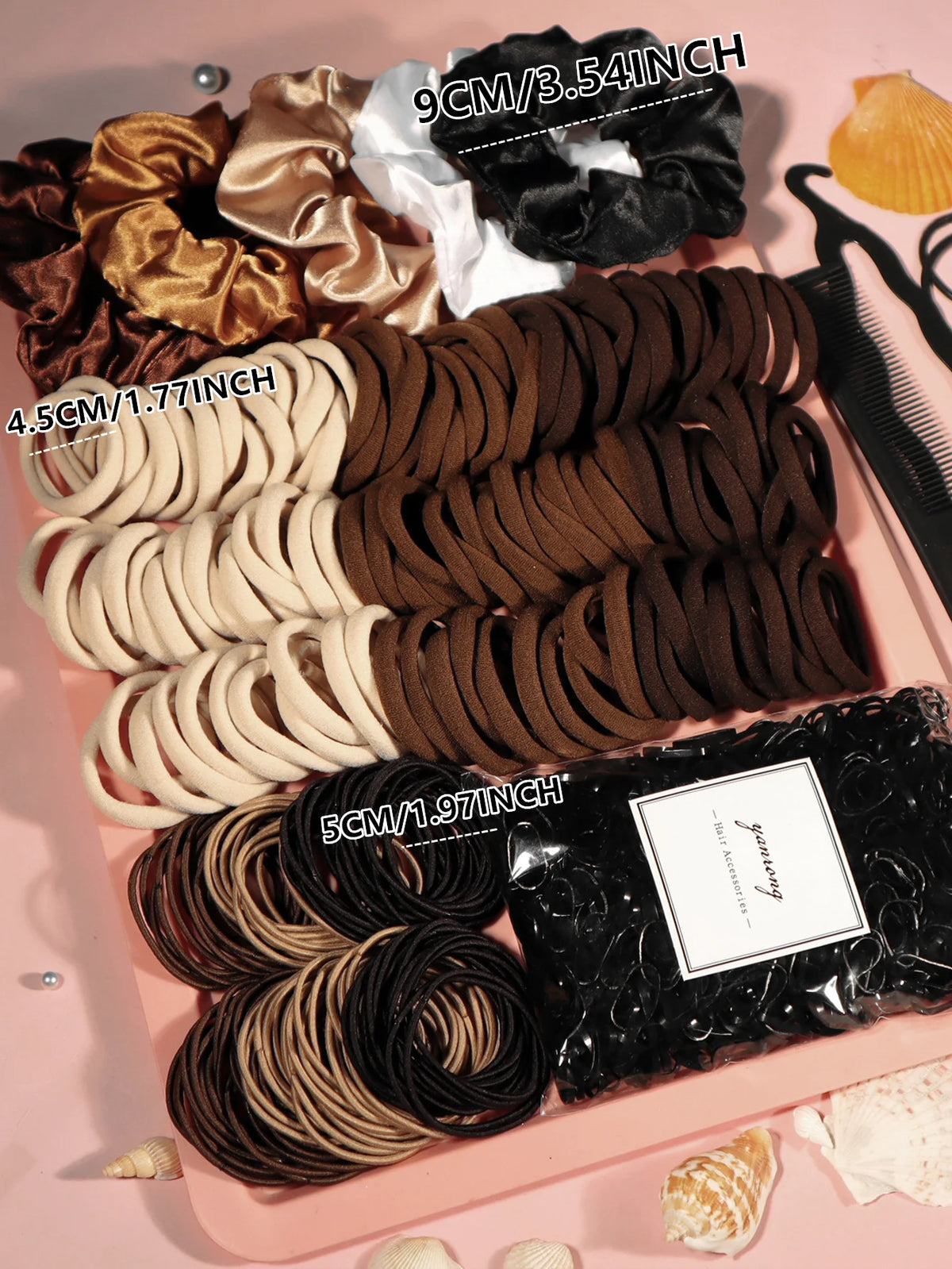 Satin Scrunchie & Hair Tie Set — Seamless Elastic Bands, Variety Pack, All Seasons