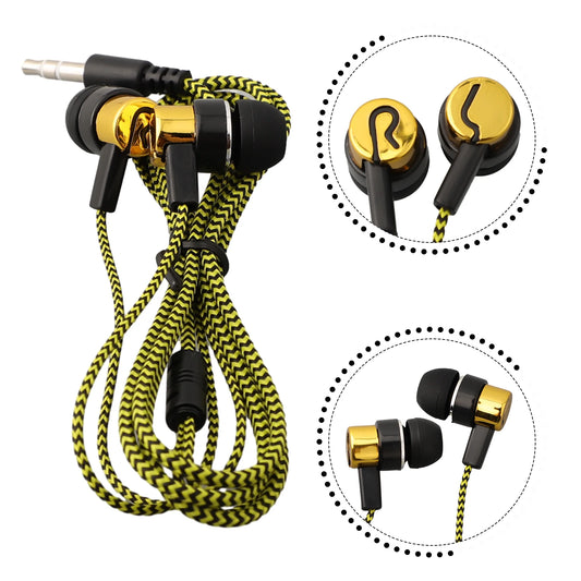 3.5mm Wired In-Ear Earbuds — Bass Stereo, Noise Isolating, Built-in Mic, 5 Colors