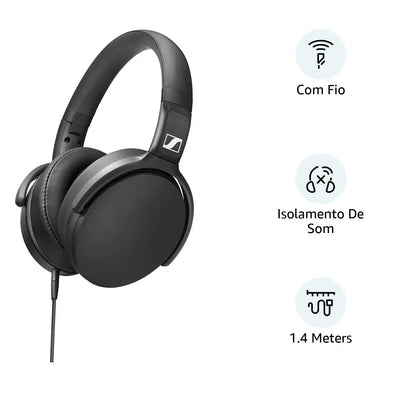 Sennheiser HD400S Over-Ear Wired Headphones — Balanced Sound, Noise Isolation, Built-in Mic
