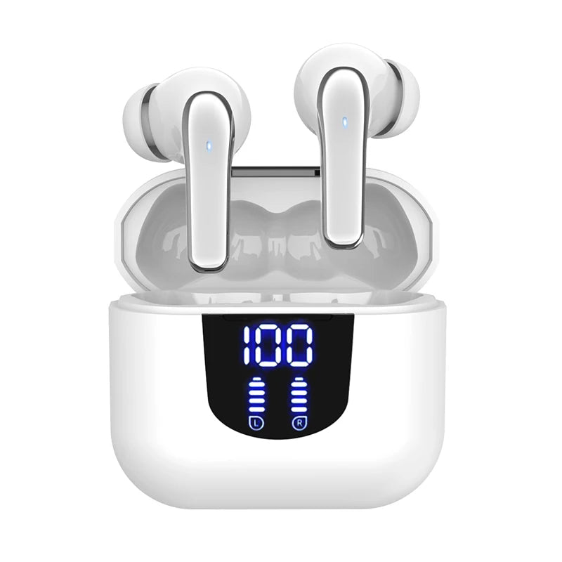 True Wireless Earbuds — 60H Battery, Wireless Charging Case, Touch Control, Built-in Mic