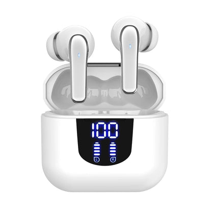 True Wireless Earbuds — 60H Battery, Wireless Charging Case, Touch Control, Built-in Mic