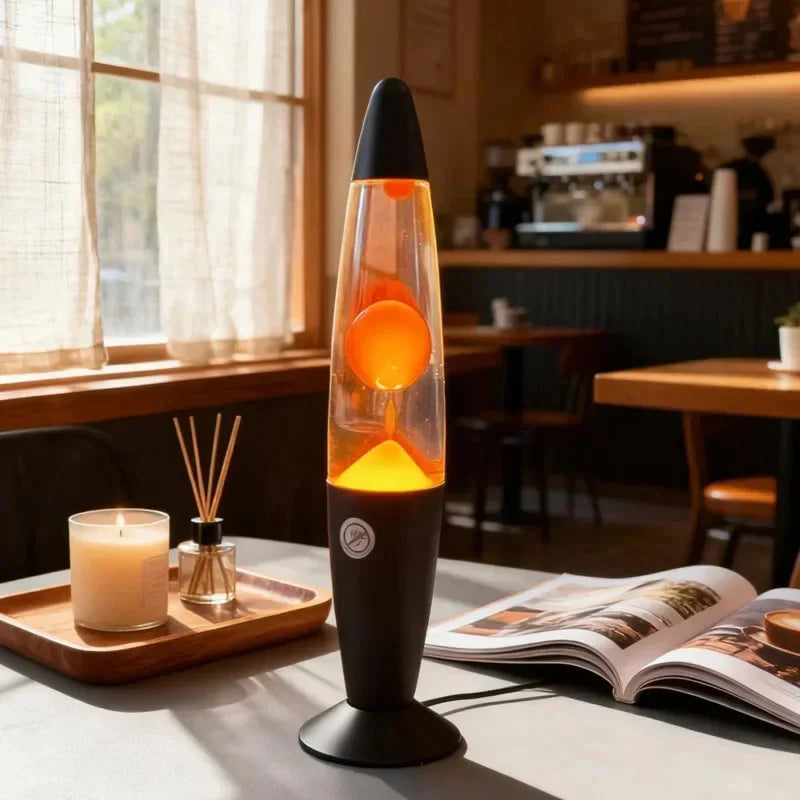 Volcano Lava Lamp with Metal Base — Liquid Mood Light, 10 Colors, Bedroom Desk & Party Decor, EU/US Plug