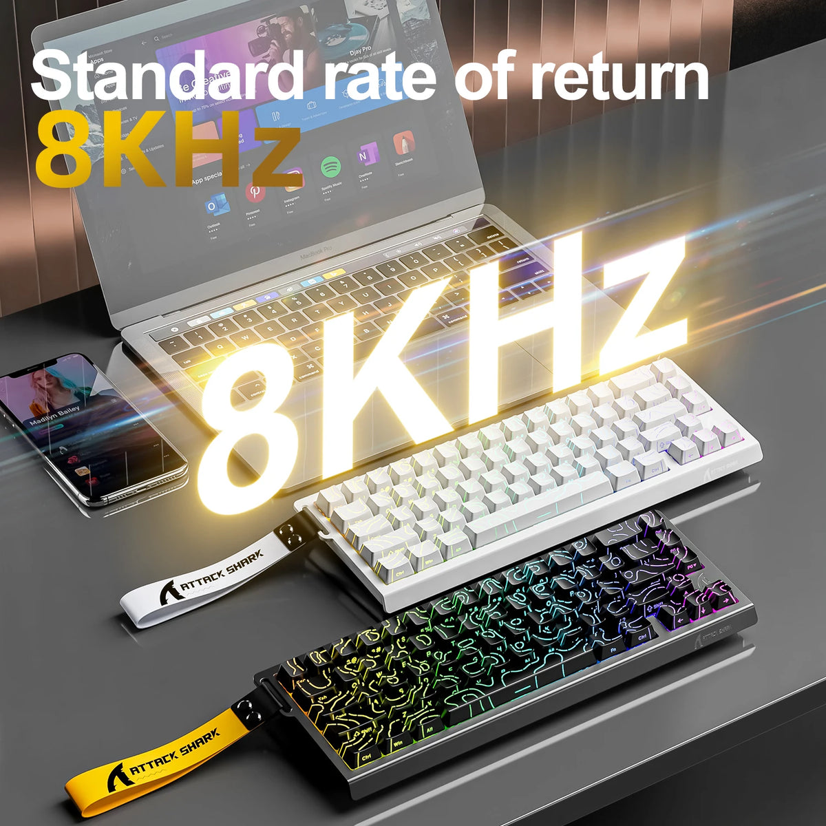 Attack Shark X68HE Magnetic Gaming Keyboard — 8000Hz Polling, 0.01mm Rapid Trigger, PBT Keycaps