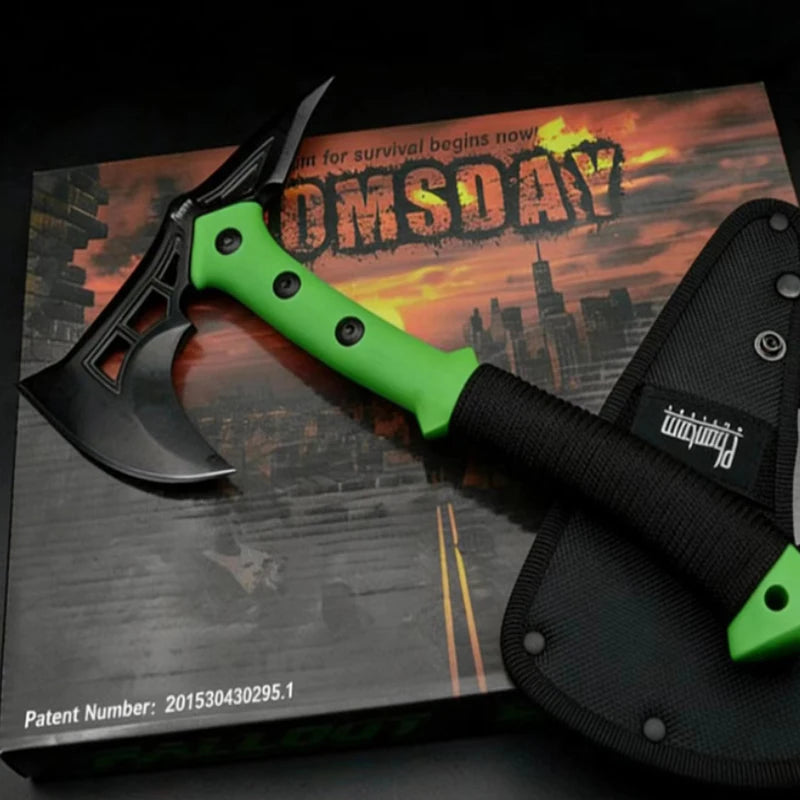 Double-Bit Emergency Hatchet — Titanium Alloy Steel, Insulated Handle, 32cm, 830g, Car & Camp Ready