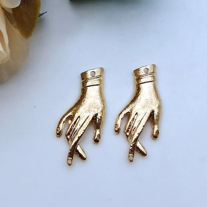 Neo-Gothic Hand & Sword Charm Pendant — Zinc Alloy, Enamel Finish, Gold or Silver, DIY Jewelry