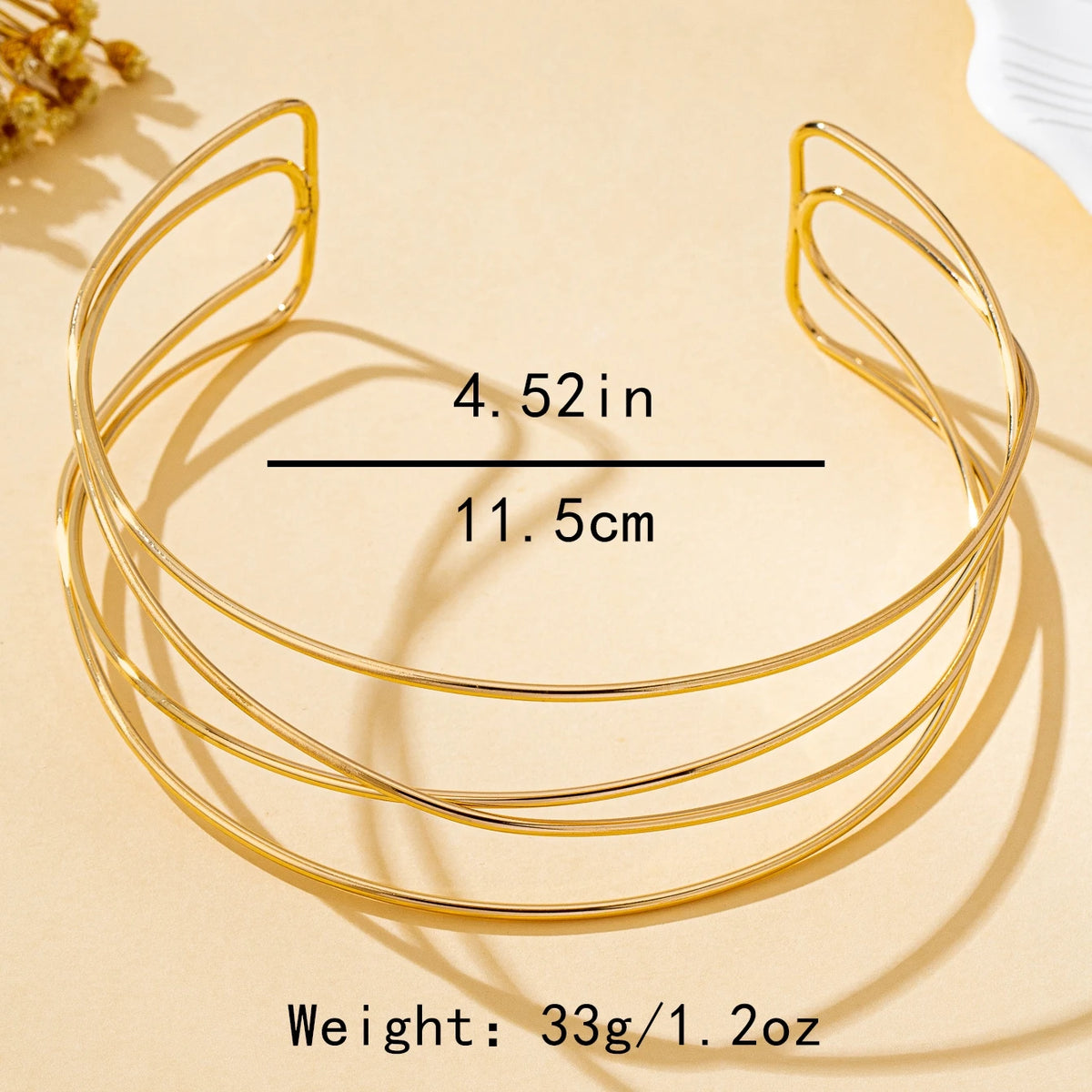 Minimalist Geometric Choker Necklace — Silver or Gold Tone, Iron Alloy, Daily Wear & Party