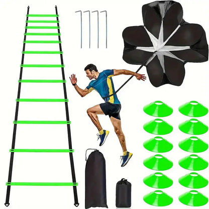 Speed Resistance Parachute Training Kit — Football & Soccer Fitness, PE + Nylon, Outdoor Sprint Training